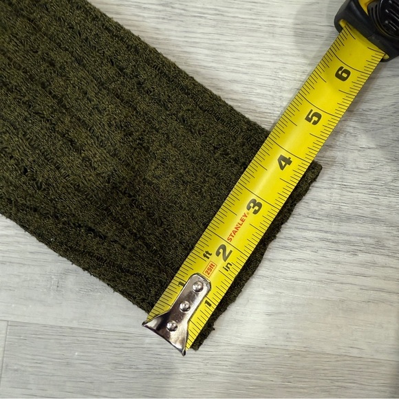 Olive Green Women's Open Knit Cardigan Size L - Picture 13 of 15